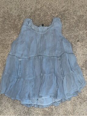 Miss Me Light Blue Tiered Chiffon Tank